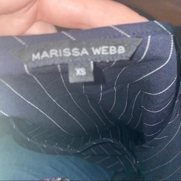 Marissa Webb Lorie Pinstripe Wool Wrap Blouse Size XS - Picture 12 of 16